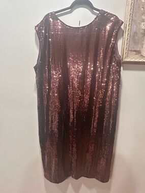 Anthropologie Copper Sequin Midi Dress